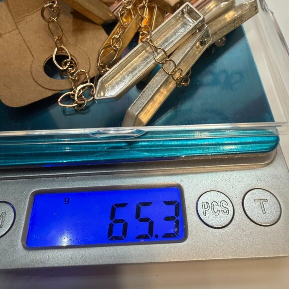 Vintage Mixed Metal Spike Bib Necklace Gold Silver &  Rose Gold Geometric Collar - Picture 7 of 7